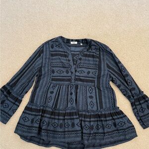 Dylan Blue Patterned Blouse